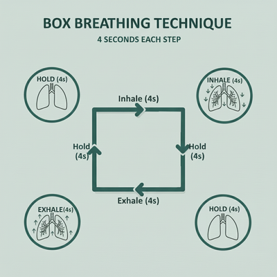 Diagram of a box breath